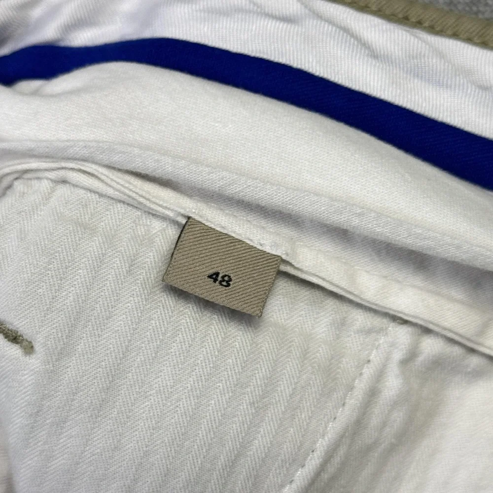 Burberry Uniform Chino Pants Mens 48x28 Beige Wide-Leg Canvas Pockets Flat Front
